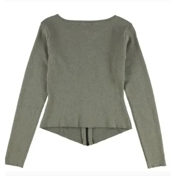n:philanthropy Sweater Womens Small Green Zip Front Knit Fitted Long Sleeve - Picture 2 of 7